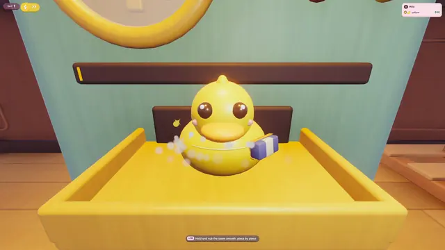 A new yellow rubber duck in the machine tray